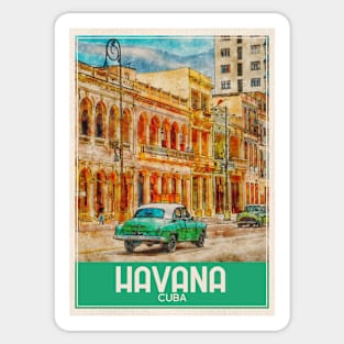 Havana Cuba Travel Art Sticker